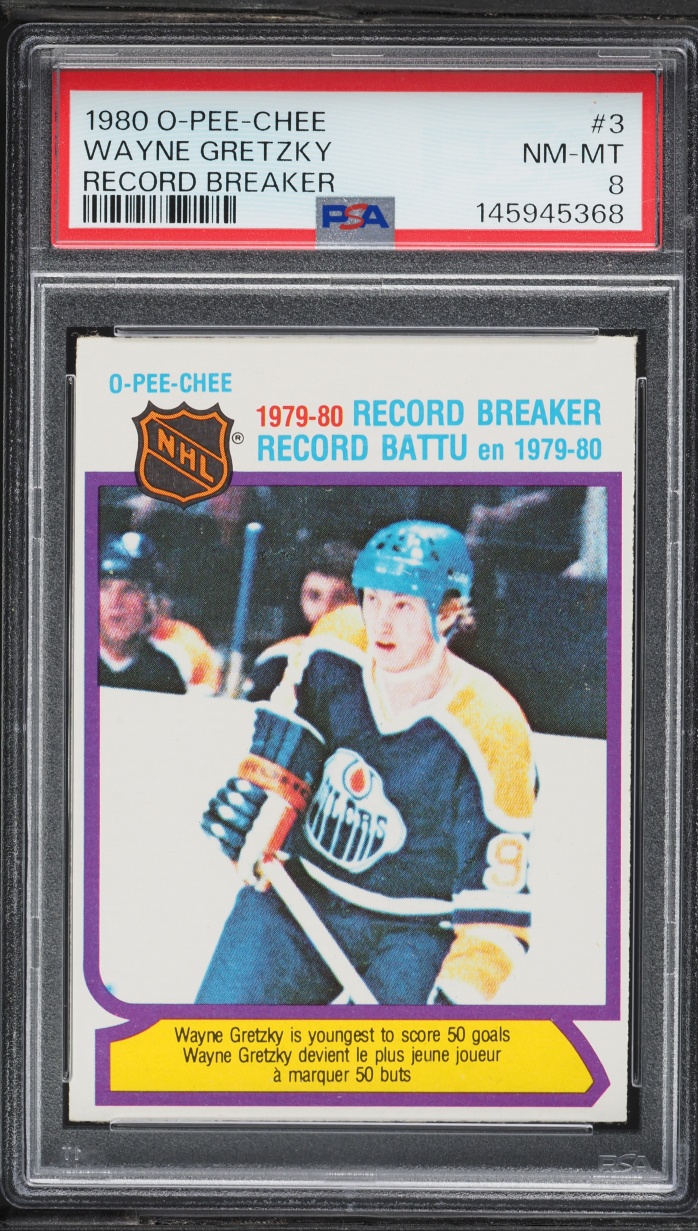 1980 O-Pee-Chee Hockey Record Breaker Wayne Gretzky #3 PSA 8 NM-MT