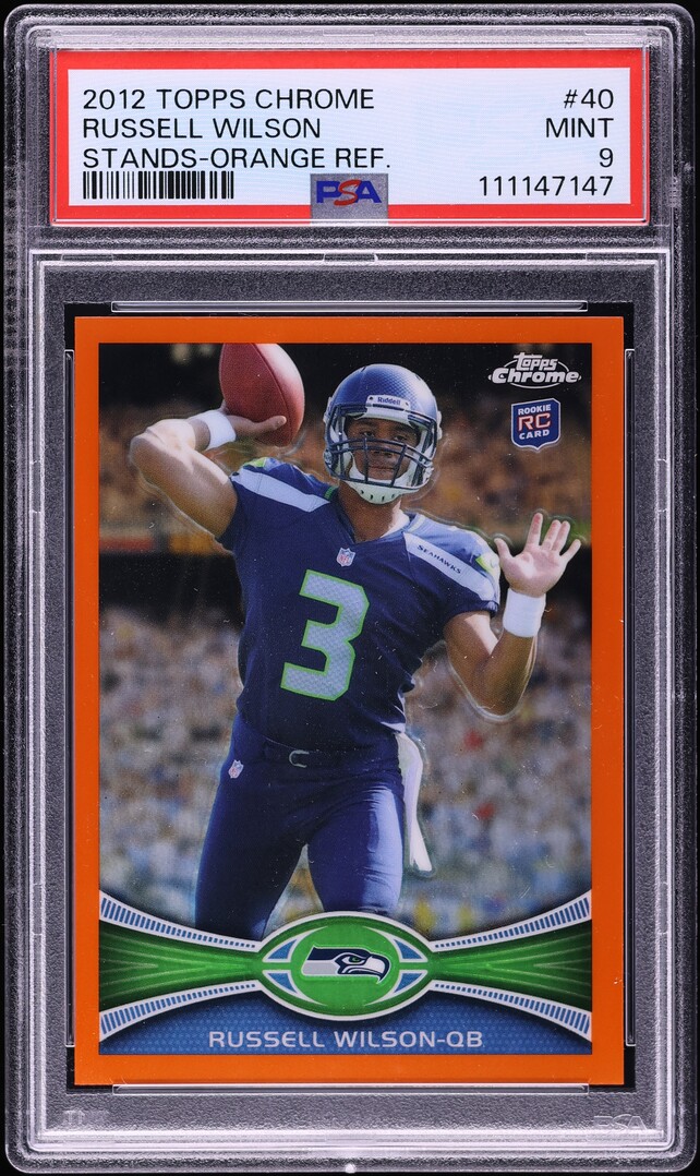 2012 Topps Chrome Orange Refractor Russell Wilson ROOKIE #40 PSA 9 MINT