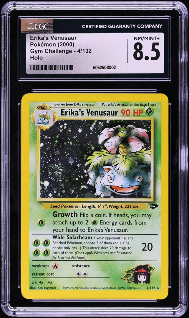 2000 Pokemon Gym Challenge Holo Erika's Venusaur #4 CGC 8.5 NM-MT+