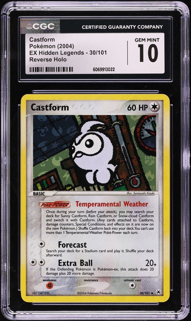 2004 Pokemon EX Hidden Legends Reverse Holo Castform #30 CGC 10 GEM MINT
