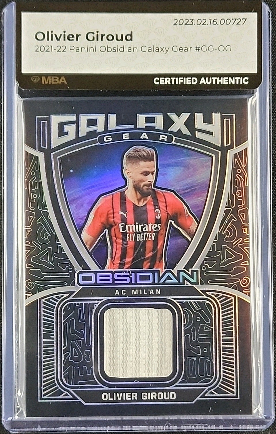 2021 Panini Obsidian Galaxy Gear Olivier Giroud PATCH /149 #GG-OG MBA AUTH