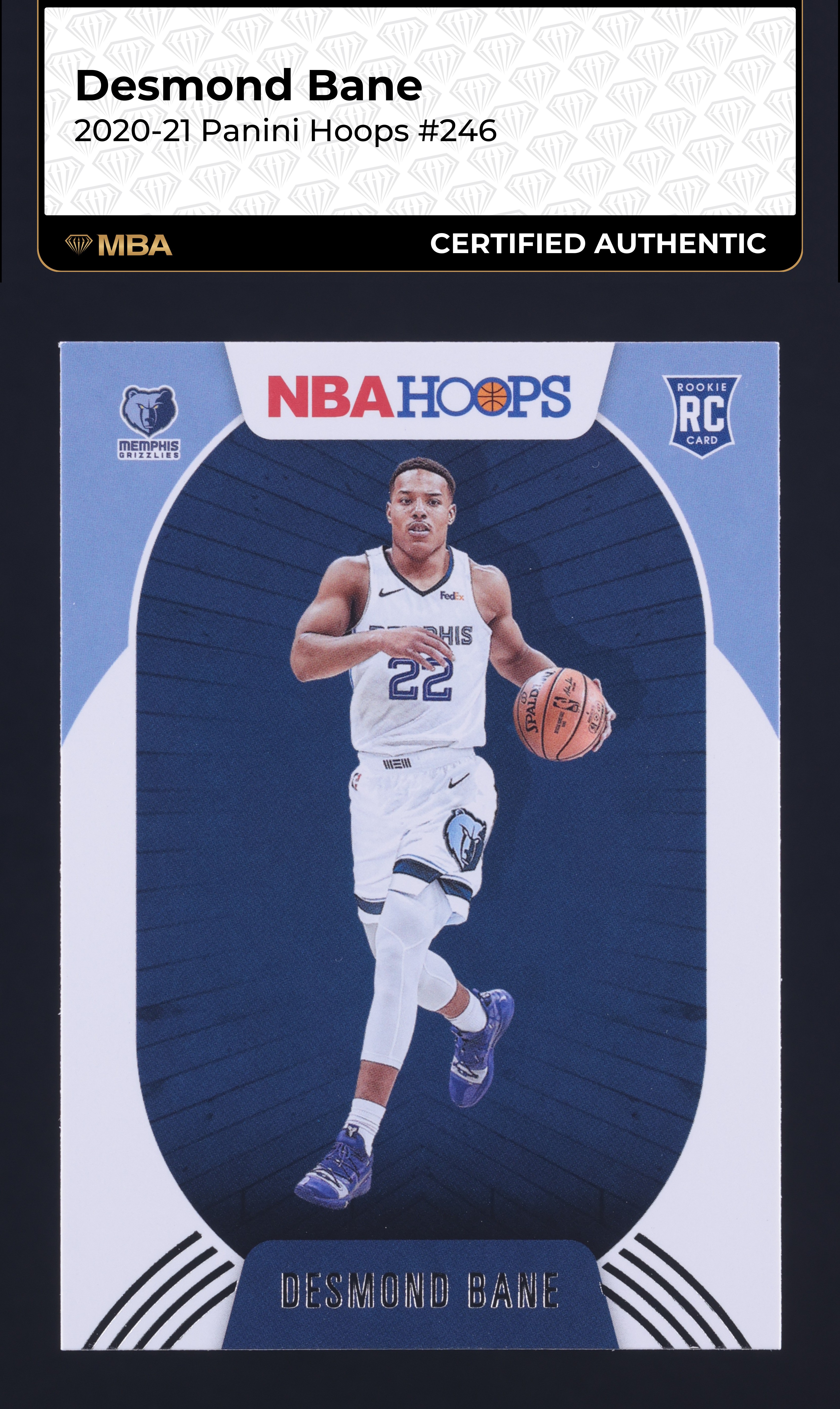 2020 Hoops Desmond Bane ROOKIE #246 MBA AUTH