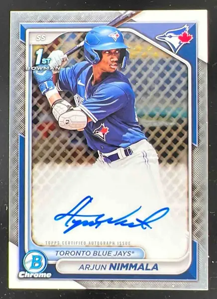 2024 Bowman Chrome Autographs #CPA-AN Arjun Nimmala RC Auto