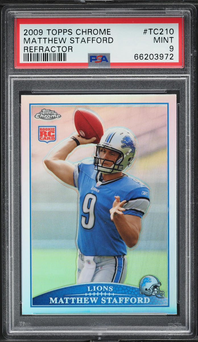 2009 Topps Chrome Refractor Matthew Stafford ROOKIE #TC210 PSA 9 MINT