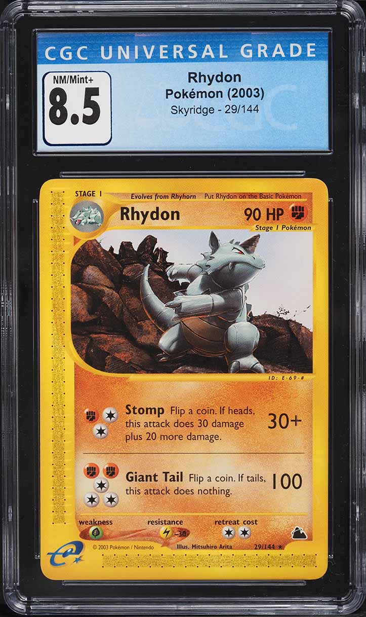 2003 Pokemon Skyridge Rhydon #29 CGC 8.5 NM-MT+
