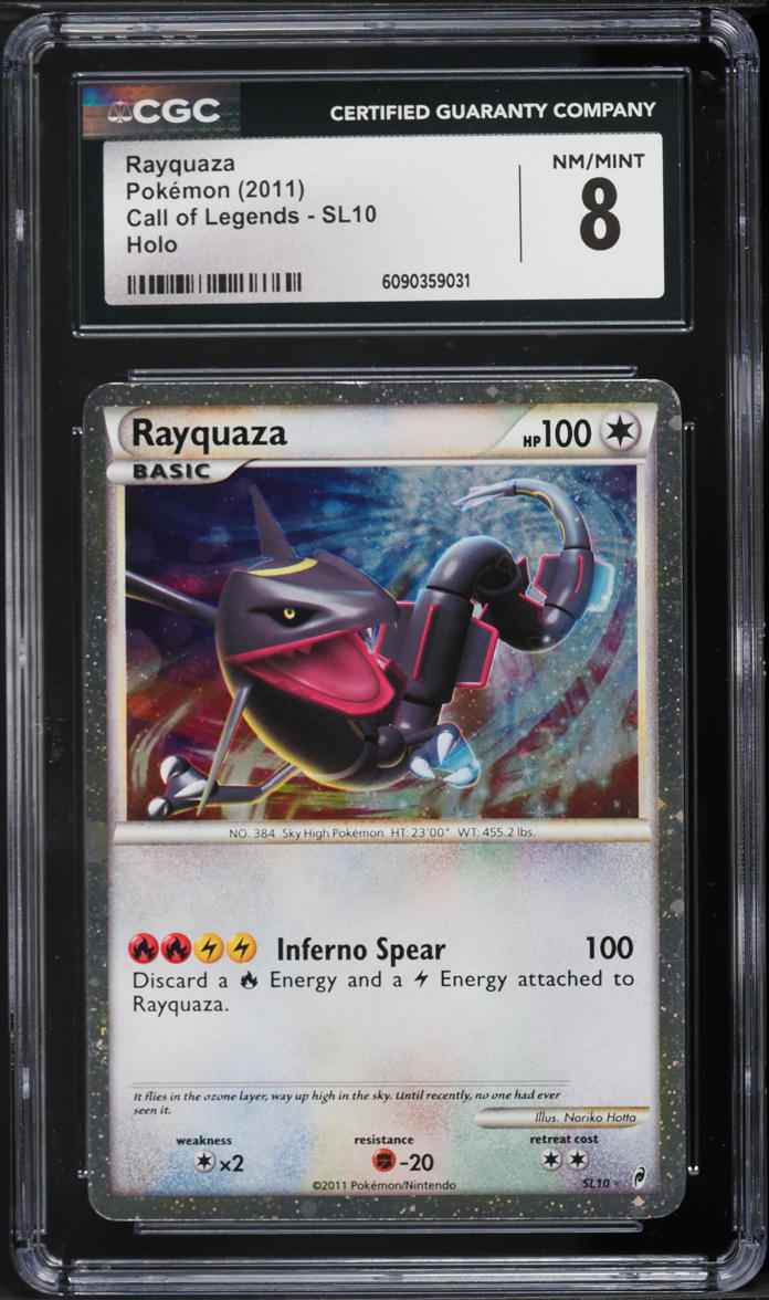 2011 Pokemon Call Of Legends Holo Rayquaza #SL10 CGC 8 NM-MT
