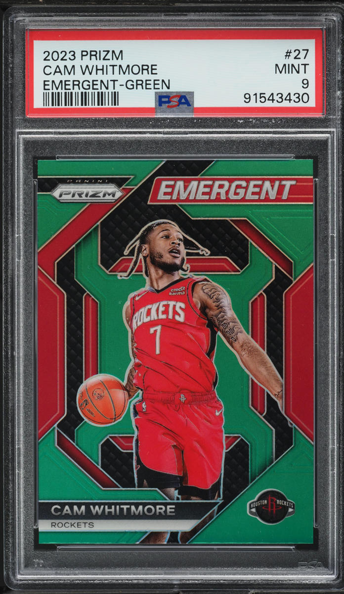 2023 Panini Prizm Emergent Green Cam Whitmore ROOKIE #27 PSA 9 MINT