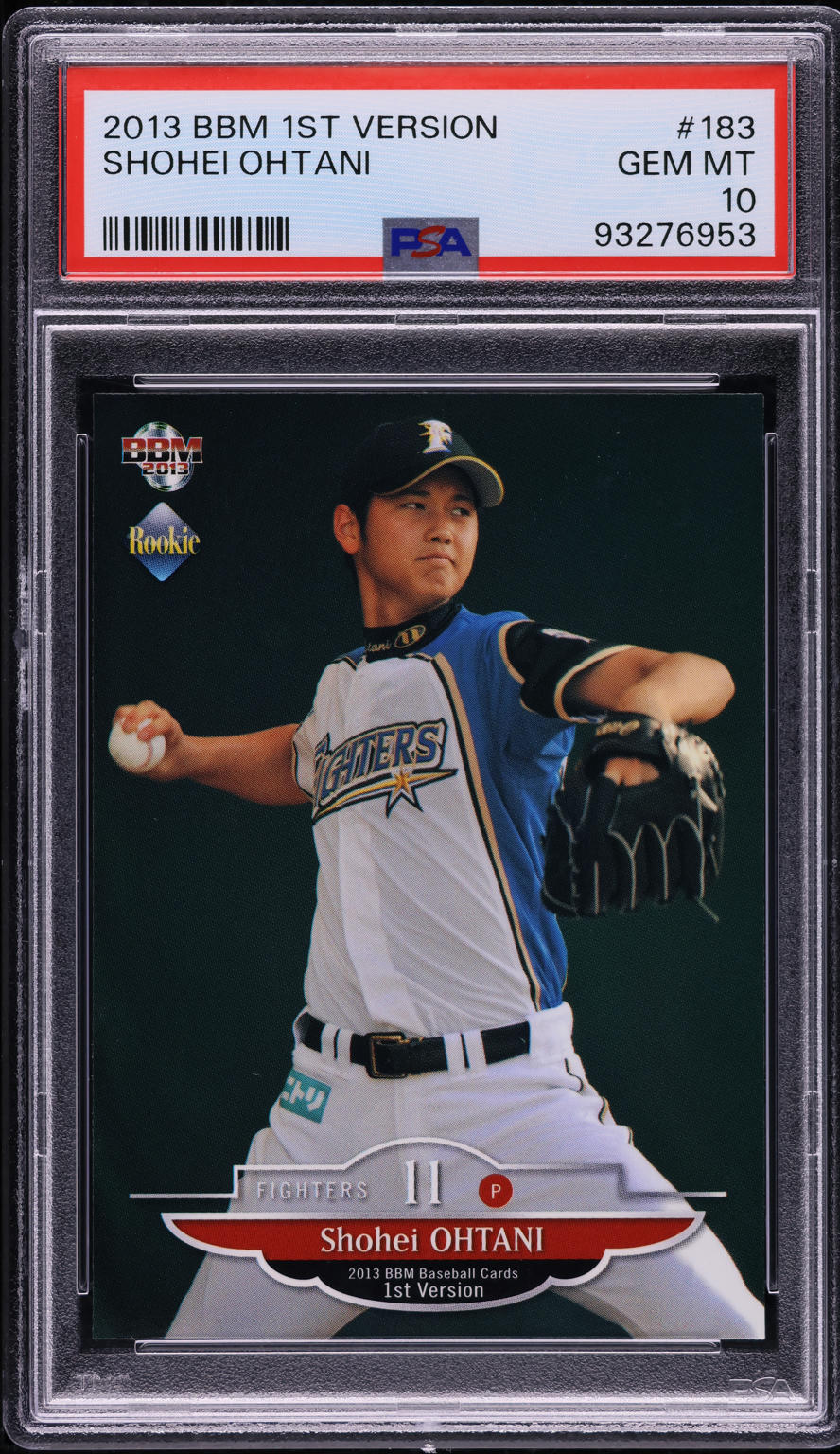 2013 BBM 1st Version Shohei Ohtani ROOKIE #183 PSA 10 GEM MINT