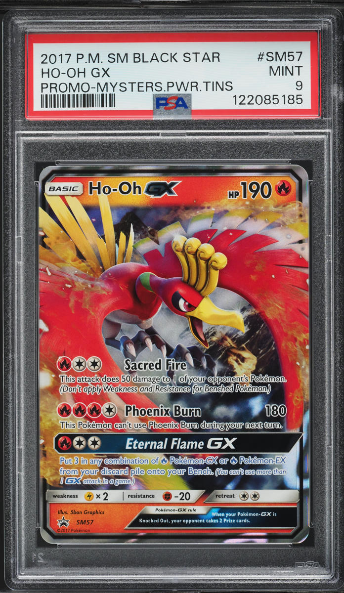2017 Pokemon SM Black Star Promo Mysterious Powers Ho-Oh GX #SM57 PSA 9 MINT