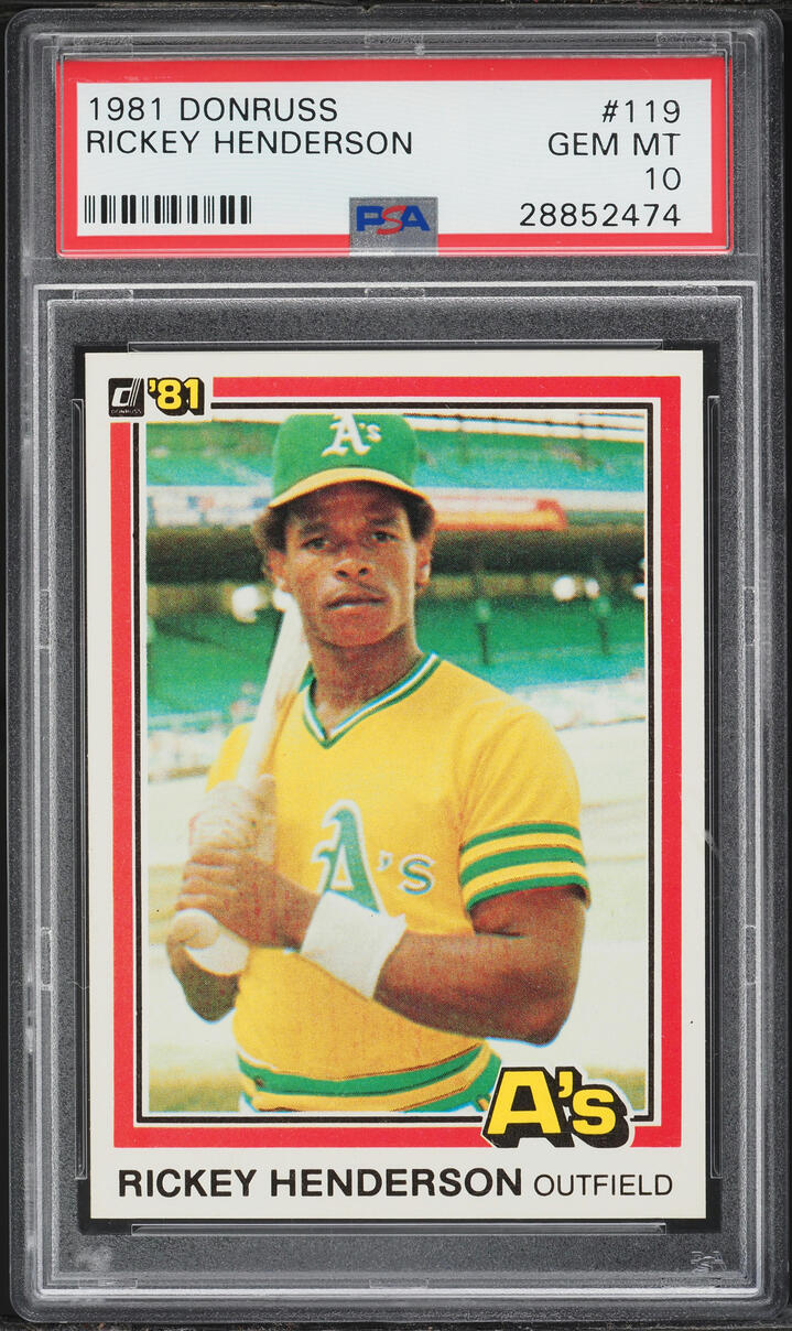 1981 Donruss Rickey Henderson #119 PSA 10 GEM MINT