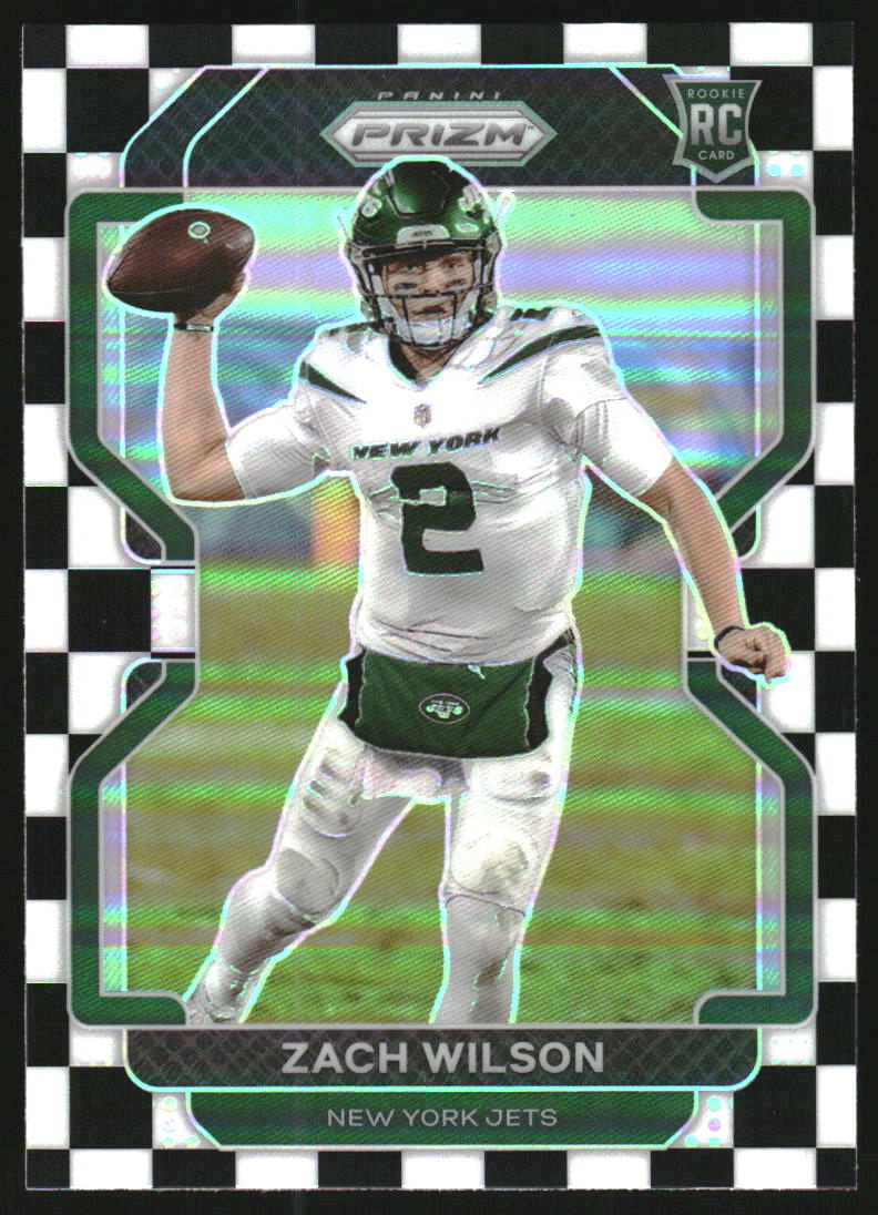 2021 Panini Prizm Prizms Black and White Checker #332 Zach Wilson RC Rookie