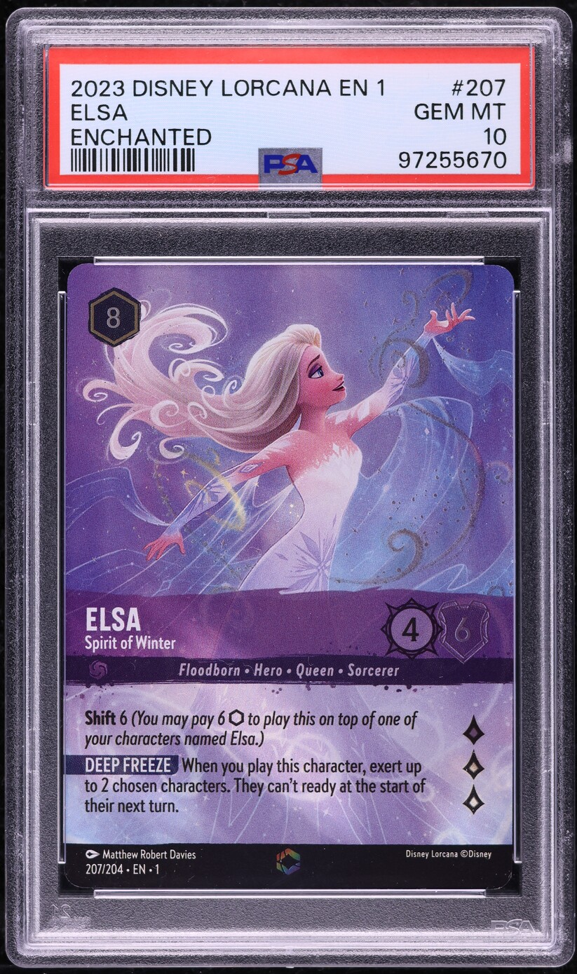 2023 Disney Lorcana First Chapter Enchanted Elsa #207 PSA 10 GEM MINT