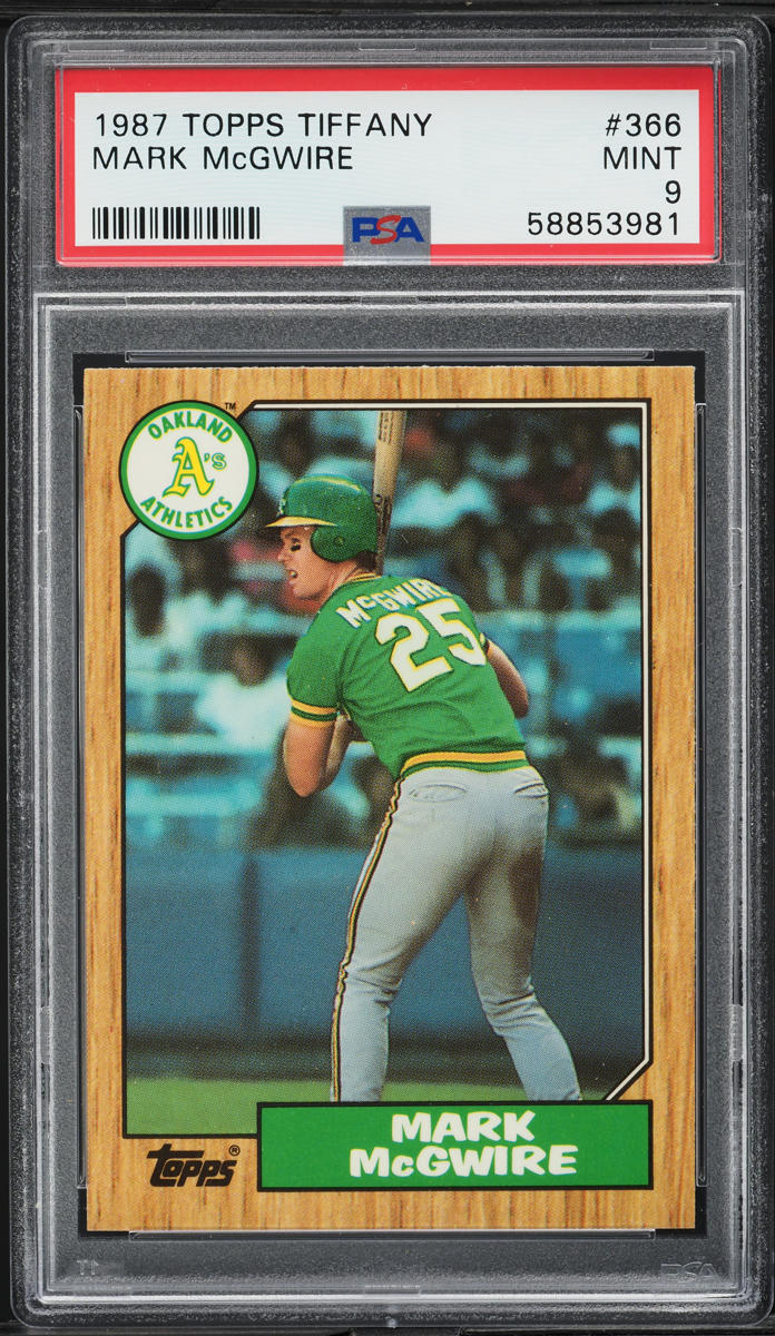 1987 Topps Tiffany Mark McGwire ROOKIE #366 PSA 9 MINT