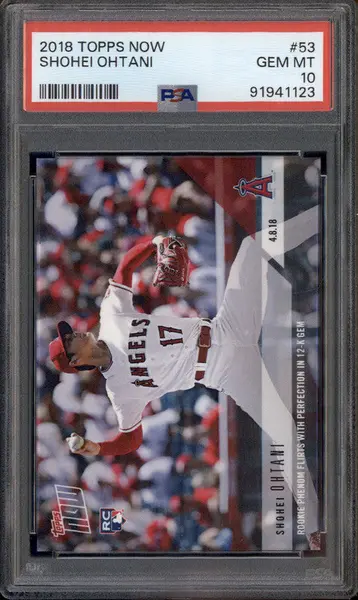2018 Topps Now #53 Shohei Ohtani RC Rookie PSA 10