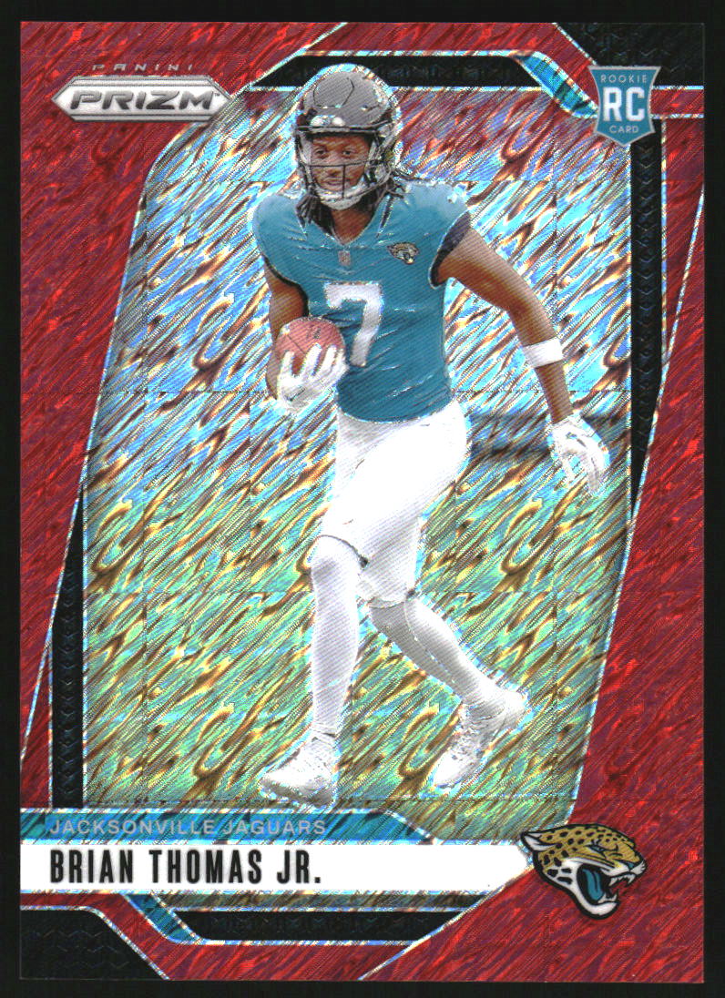 2024 Panini Prizm Prizms Red Shimmer #314 Brian Thomas Jr. RC Rookie /35