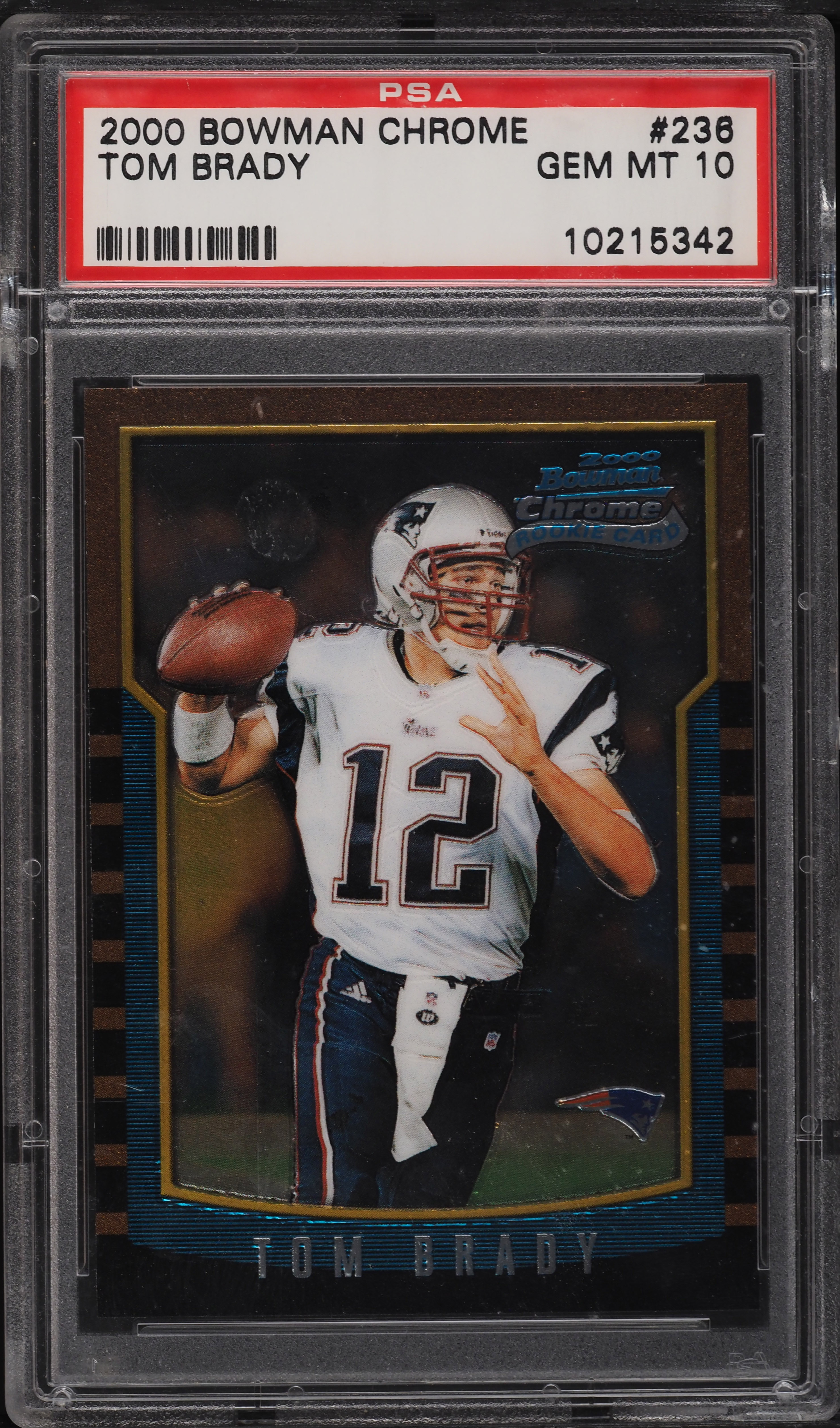 2000 Bowman Chrome Tom Brady ROOKIE #236 PSA 10 GEM MINT
