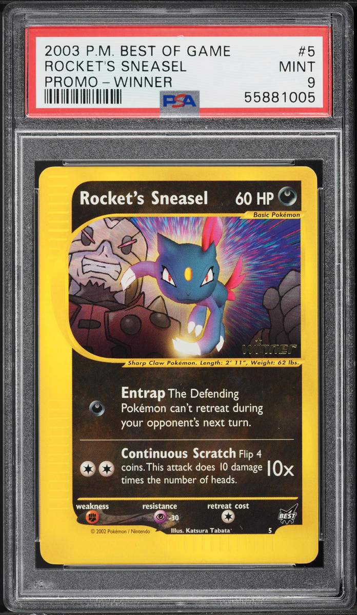2003 Pokemon Best Of Game Promo Winner Rocket's Sneasel #5 PSA 9 MINT