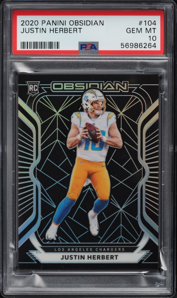 2020 Panini Obsidian Justin Herbert ROOKIE #104 PSA 10 GEM MINT