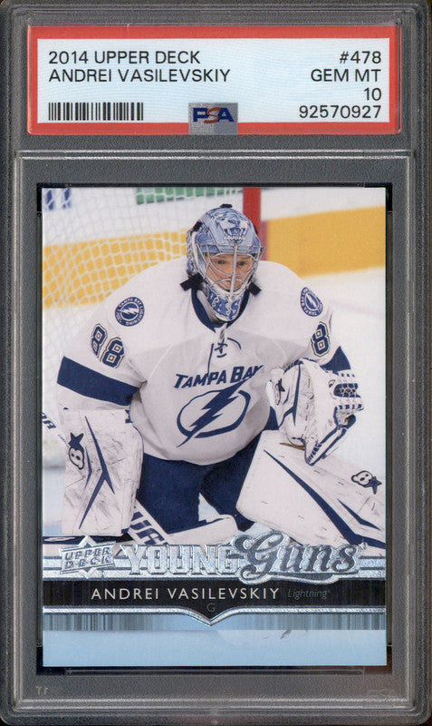 2014 Upper Deck Young Guns #478 Andrei Vasilevskiy RC Rookie PSA 10