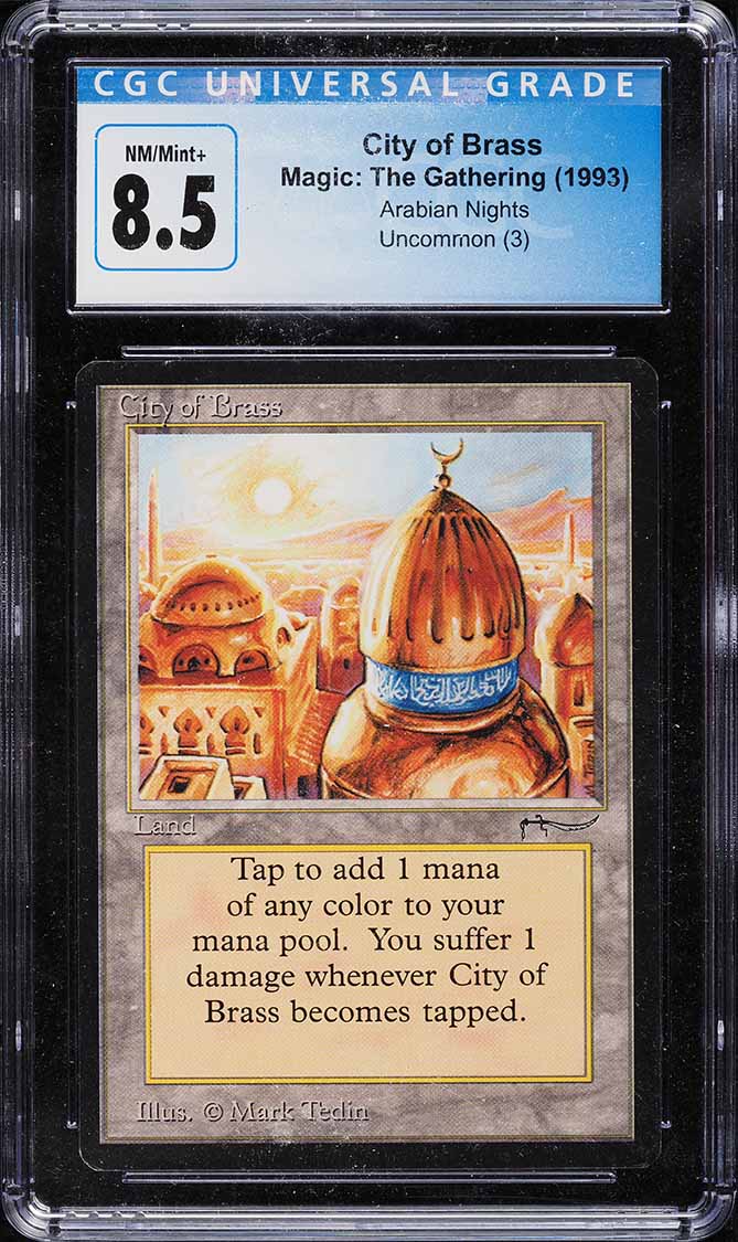 1993 Magic The Gathering MTG Arabian Nights City of Brass CGC 8.5 NM-MT+
