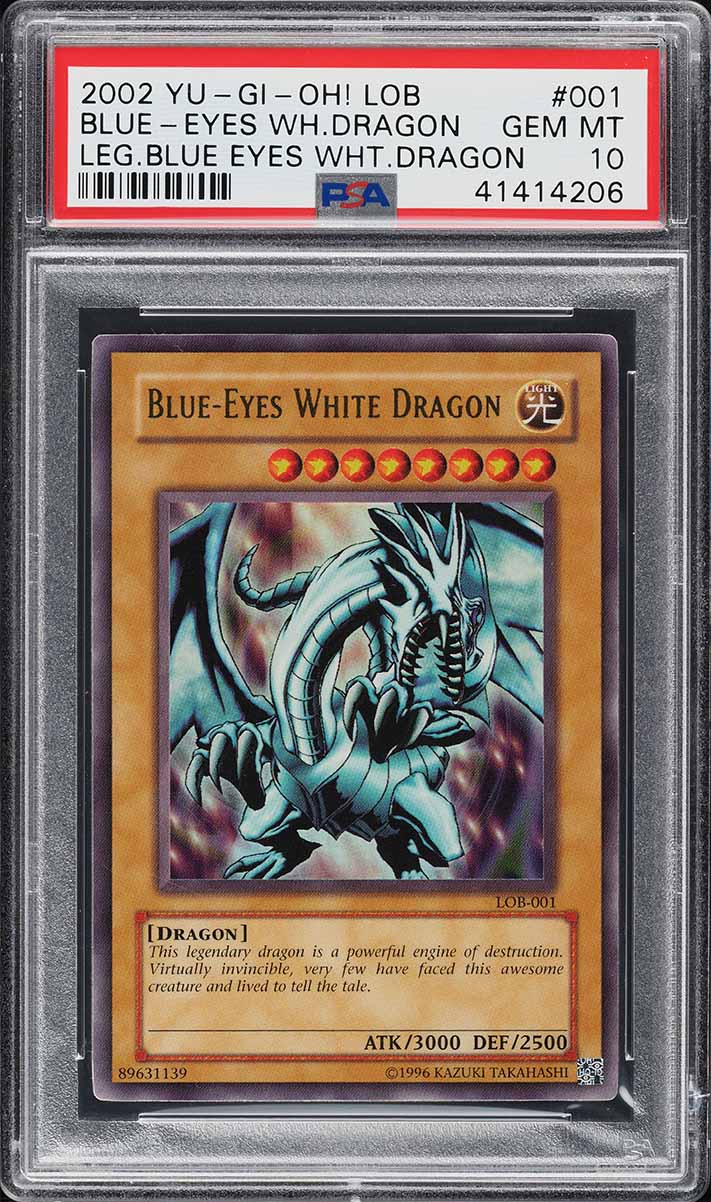 2002 Yu-Gi-Oh! Legend Of Blue Eyes Blue-Eyes White Dragon #LOB-001 PSA 10 GEM