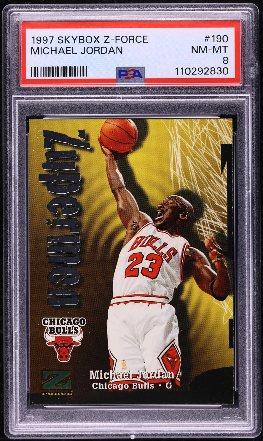 1997 Skybox Z-Force Zuperman Michael Jordan #190 PSA 8 NM-MT