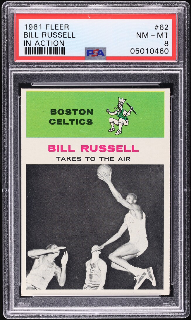 1961 Fleer Basketball Bill Russell IN ACTION #62 PSA 8 NM-MT