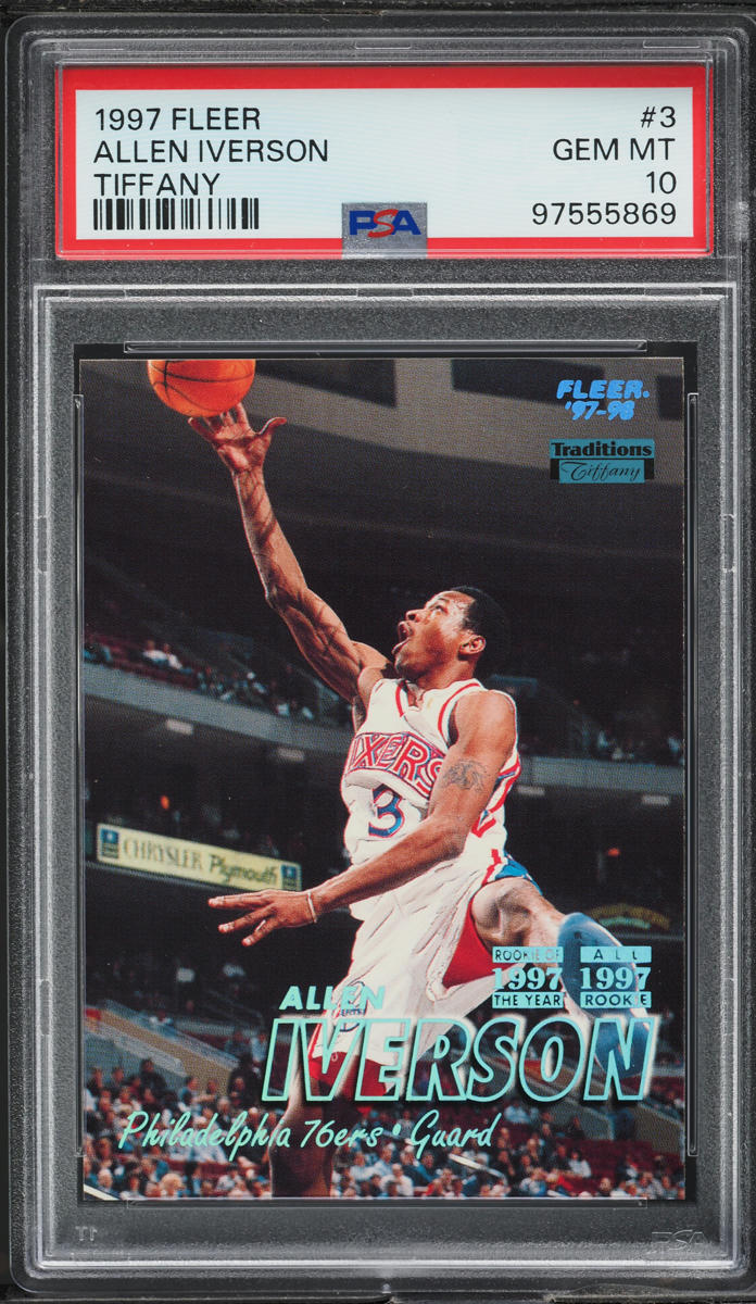 1997 Fleer Tiffany Allen Iverson #3 PSA 10 GEM MINT