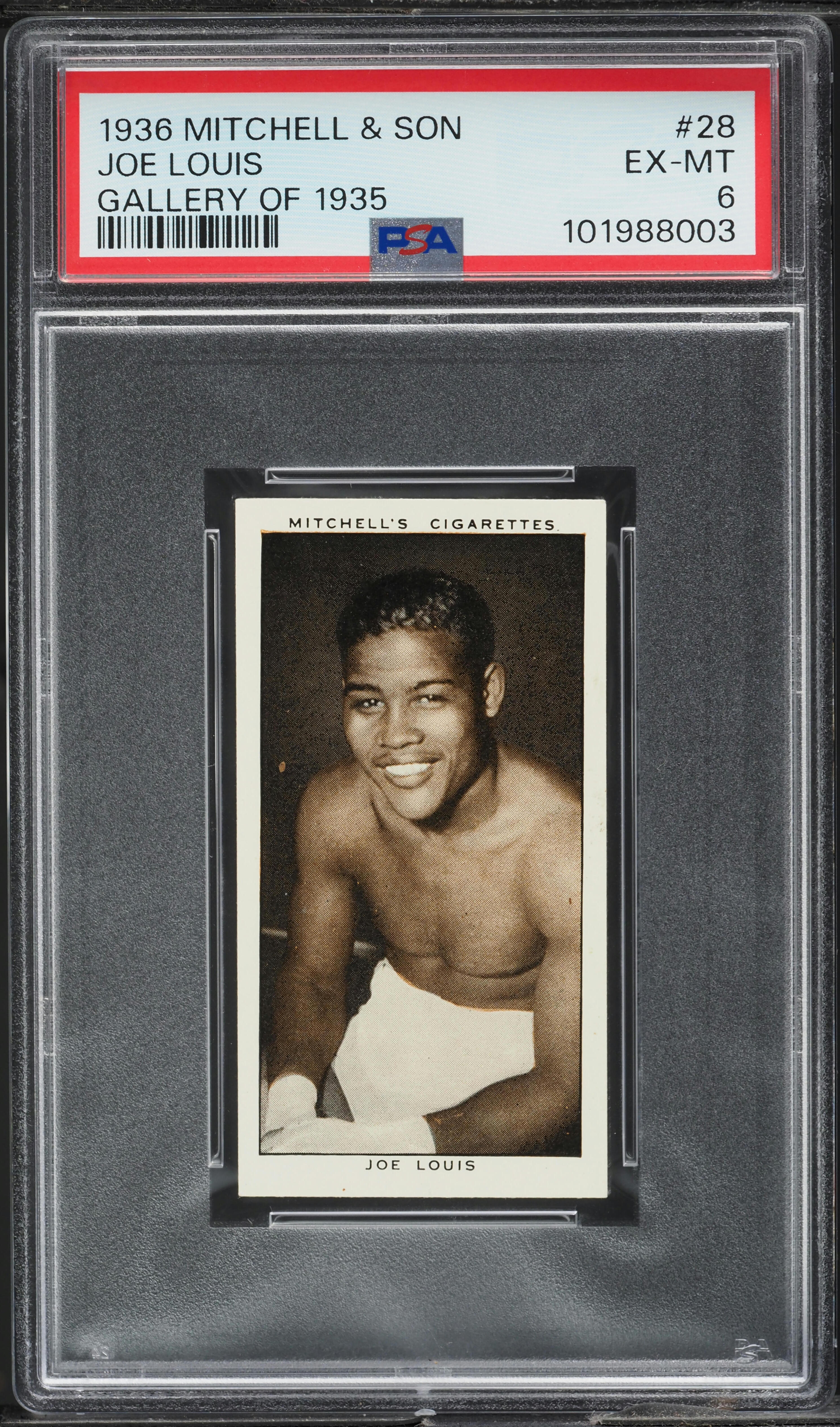 1936 Mitchell & Son Joe Louis ROOKIE GALLERY OF '35 #28 PSA 6 EXMT