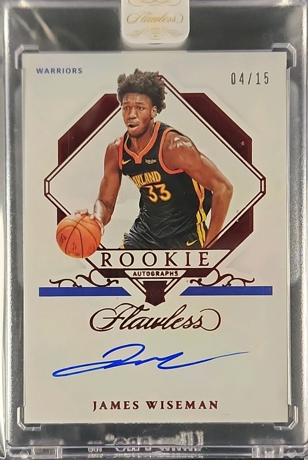 2020 Panini Flawless Ruby James Wiseman ROOKIE AUTO /15 #FRA-WIS MBA AUTH