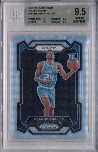 2023-24 Panini Prizm Prizms Silver #152 Brandon Miller RC BGS 9.5