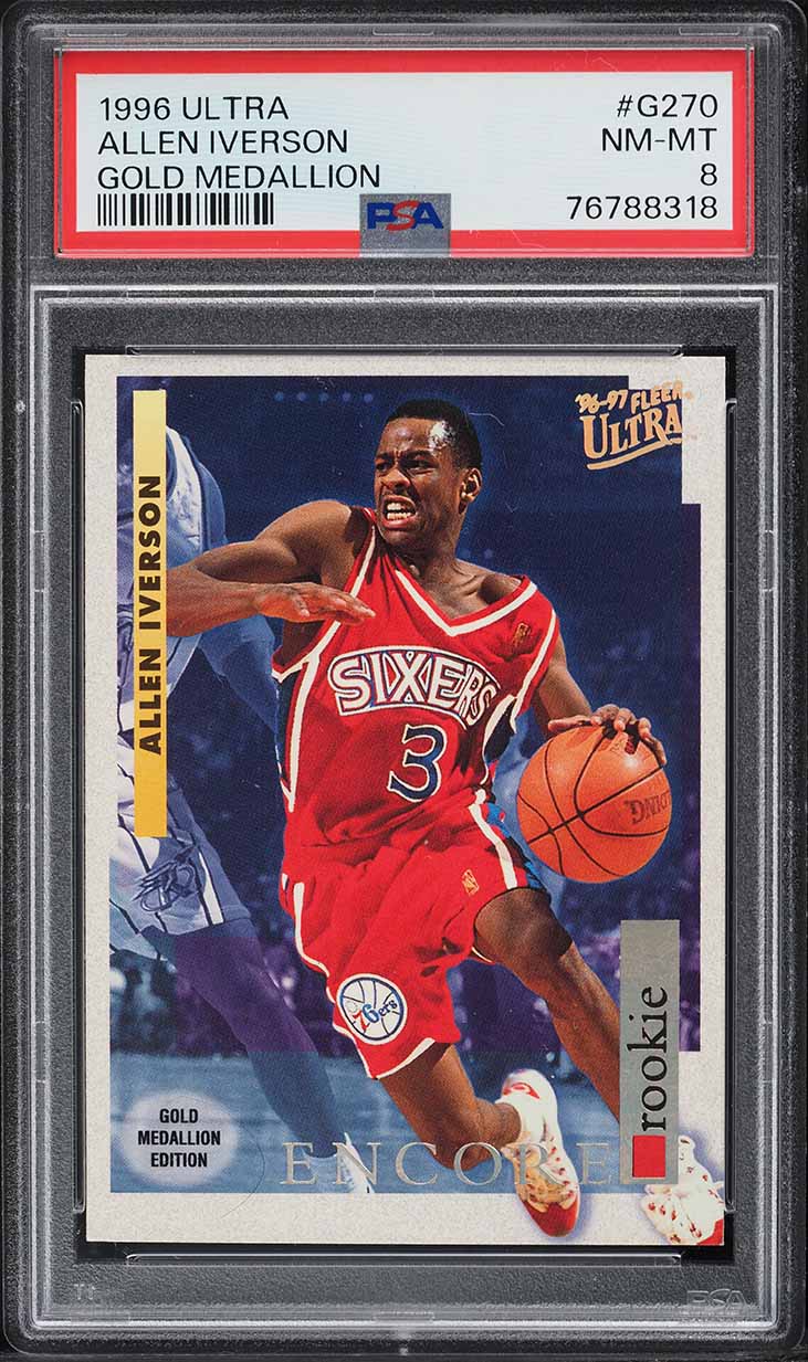 1996 Ultra Gold Medallion Allen Iverson ROOKIE #G270 PSA 8 NM-MT