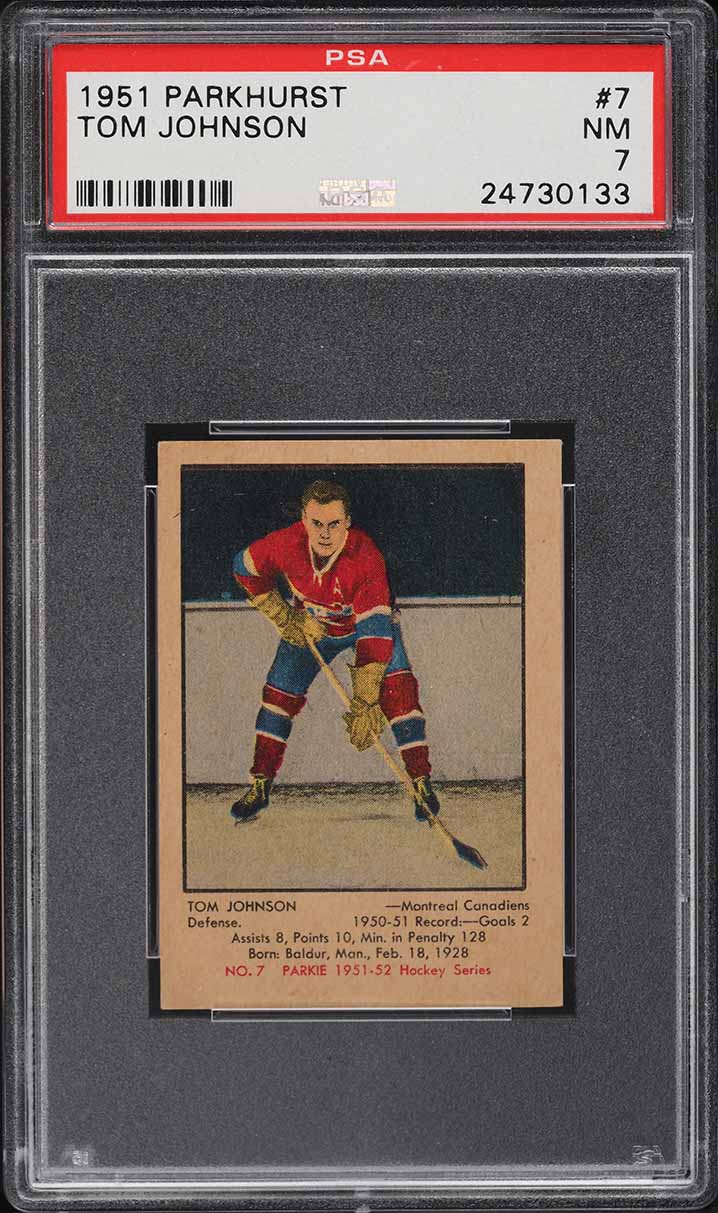 1951 Parkhurst Tom Johnson #7 PSA 7 NRMT