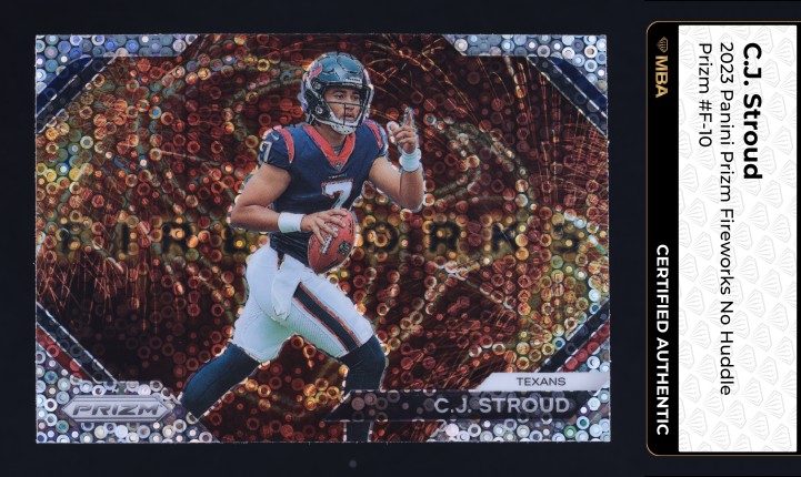 2023 Panini Prizm Fireworks No Huddle C.J. Stroud ROOKIE #F-10 MBA AUTH