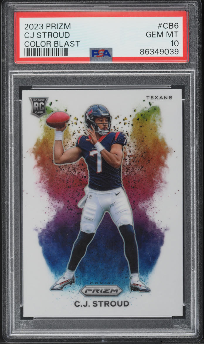 2023 Panini Prizm Color Blast CJ Stroud ROOKIE #CB6 PSA 10 GEM MINT