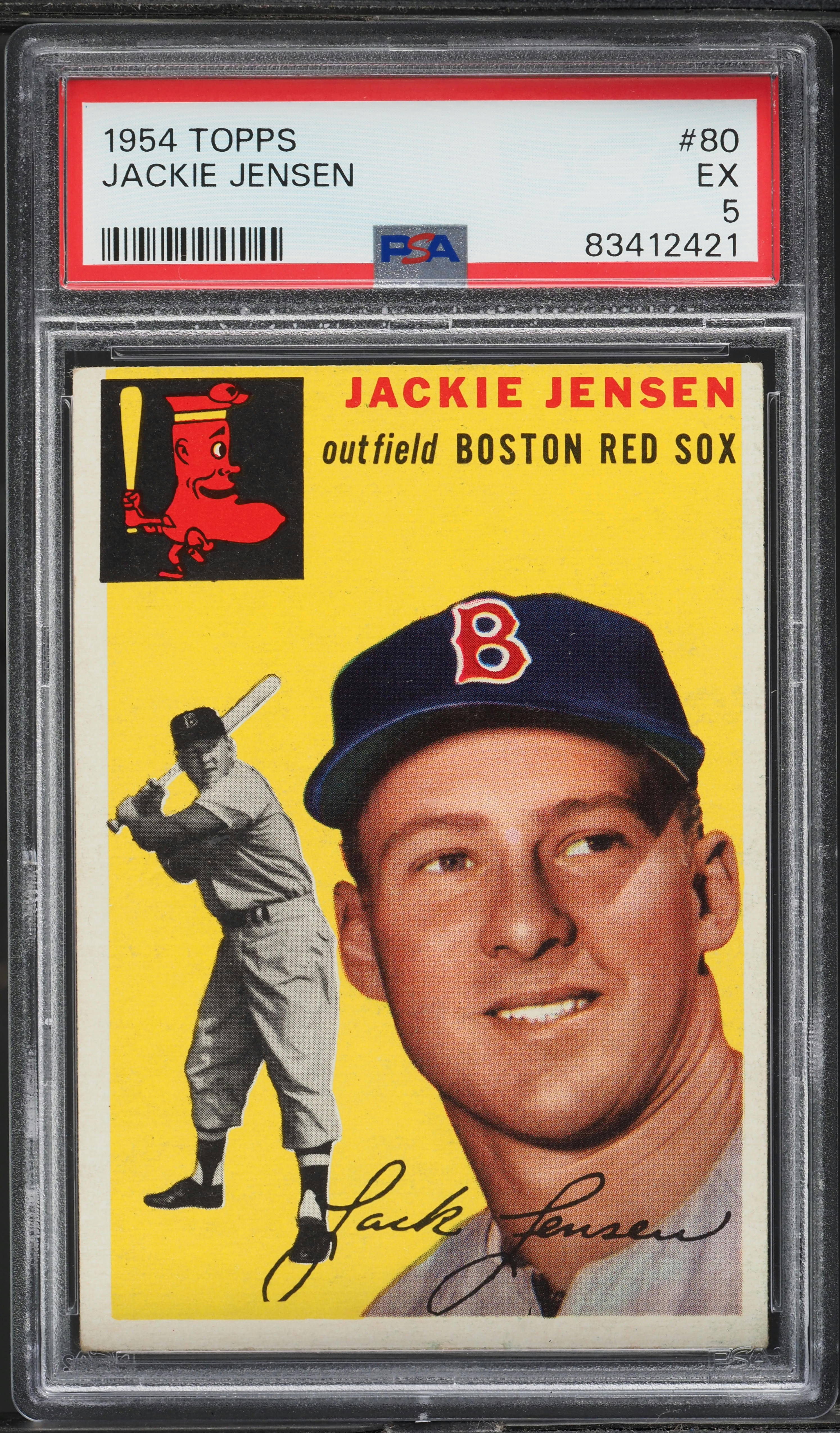 1954 Topps Jackie Jensen #80 PSA 5 EX