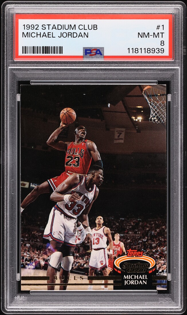 1992 Stadium Club Basketball Michael Jordan #1 PSA 8 NM-MT
