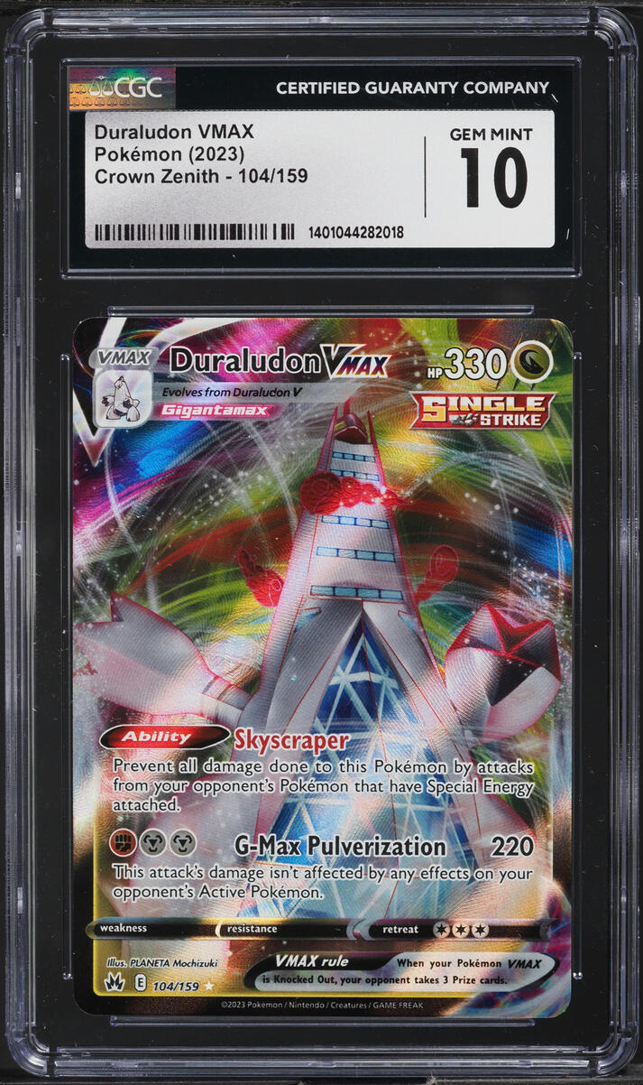 2023 Pokemon Sword & Shield Crown Zenith Duraludon VMAX #104 CGC 10 GEM MINT