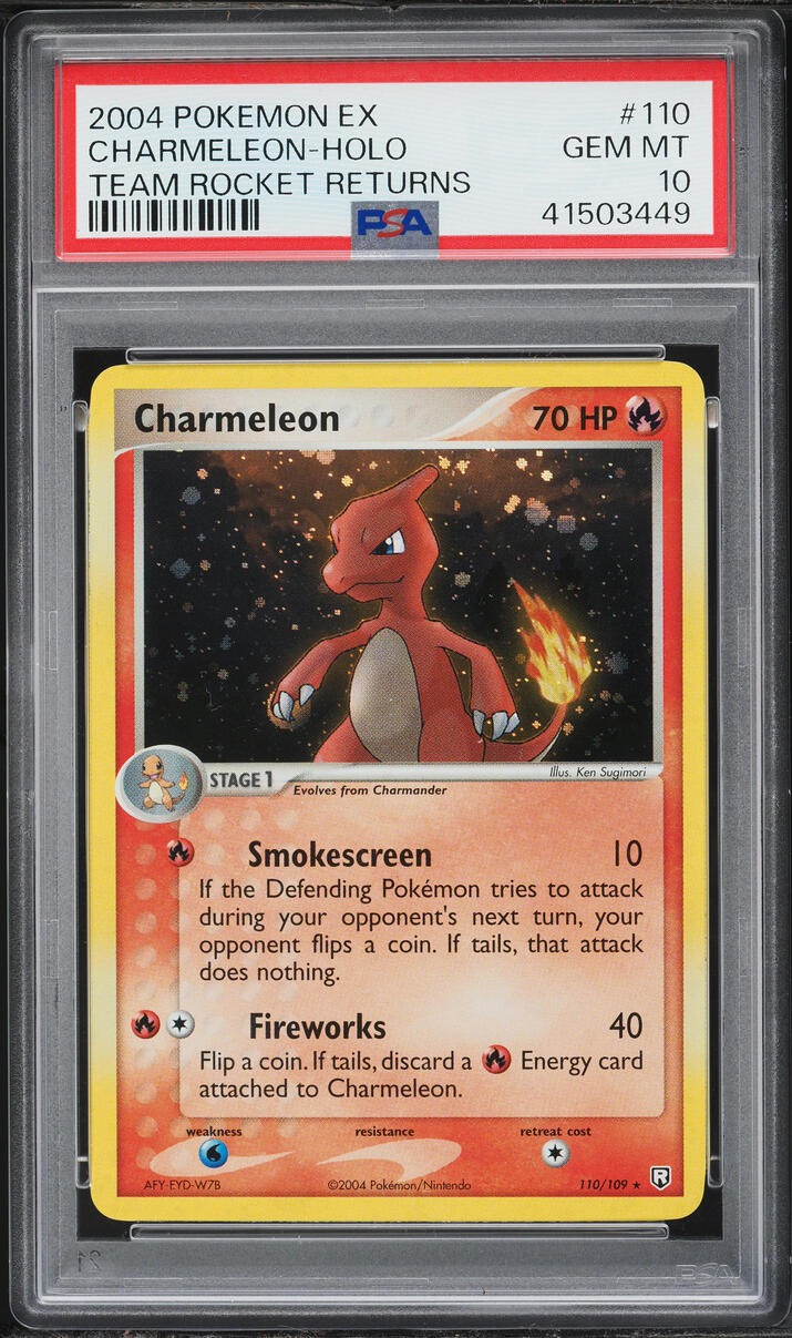 2004 Pokemon EX Team Rocket Returns Holo Charmeleon #110 PSA 10 GEM MINT
