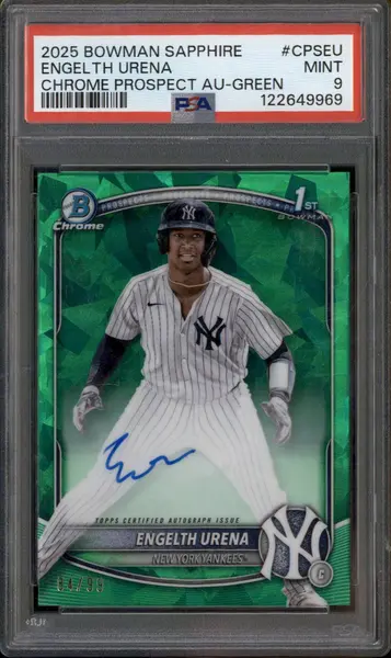 2020 Bowman Chrome Autographs Green Refractor Everson Pereira Auto /99 PSA 9