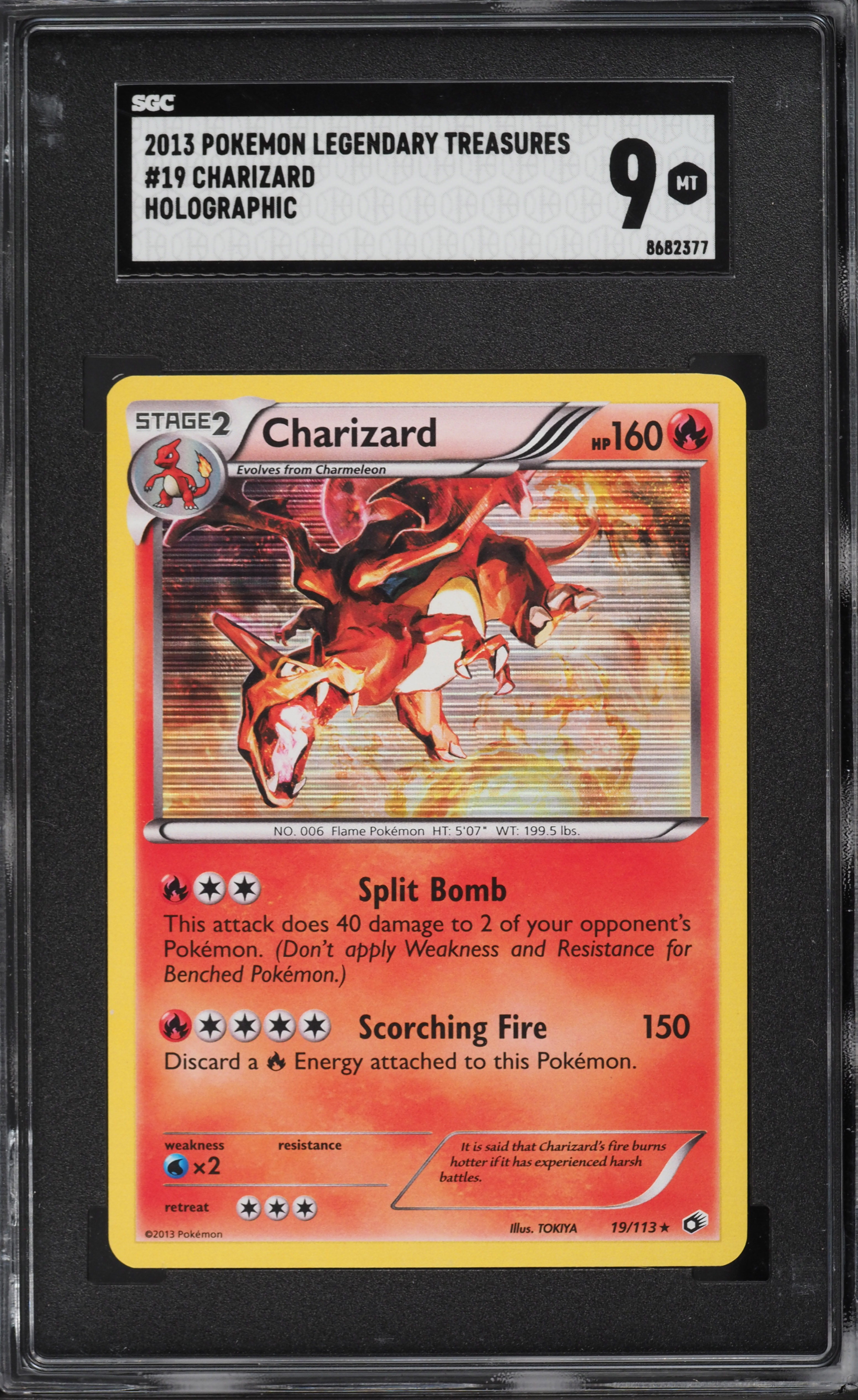 2013 Pokemon Black & White Legendary Treasures Holo Charizard #19 SGC 9 MINT