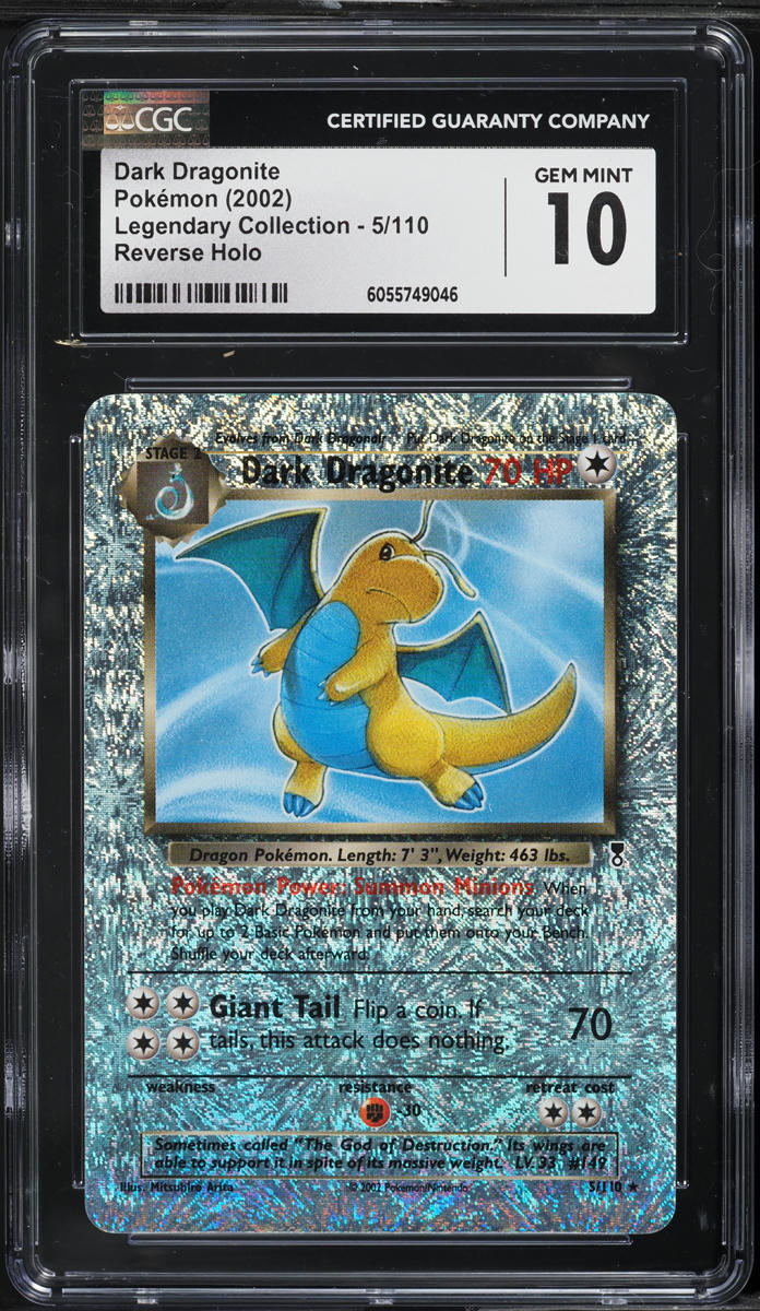 2002 Pokemon Legendary Collection Reverse Holo Dark Dragonite #5 CGC 10 GEM MINT