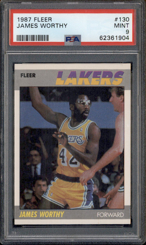 1987 Fleer #130 James Worthy PSA 9