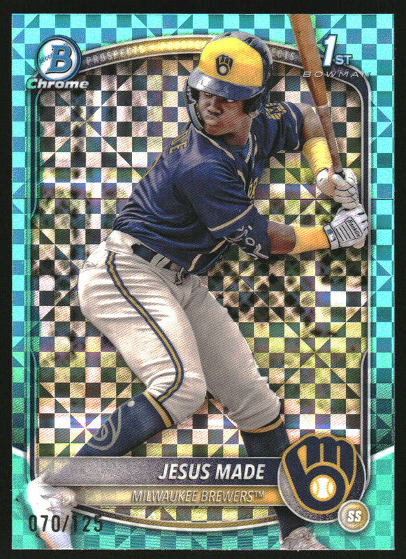 2025 Bowman Chrome Aqua X-Fractor #BCP-50 Jesus Made RC /125