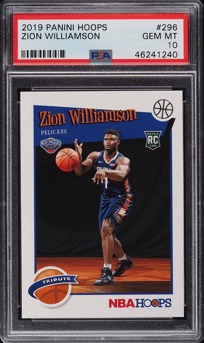 2019 Hoops Tribute Zion Williamson ROOKIE #296 PSA 10 GEM MINT