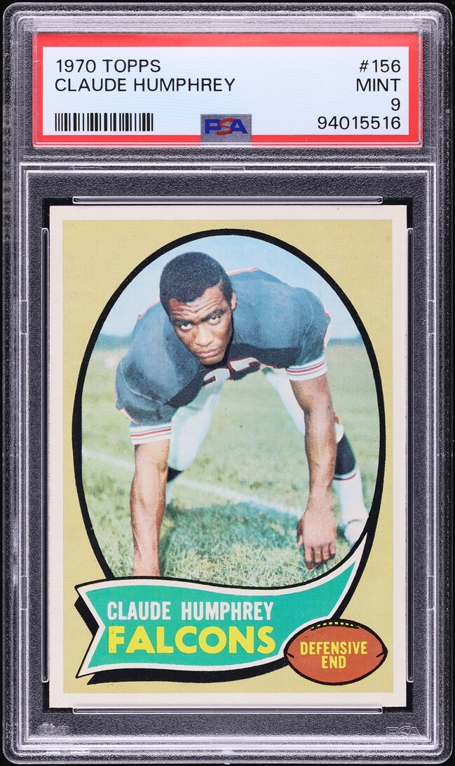 1970 Topps Football Claude Humphrey ROOKIE #156 PSA 9 MINT