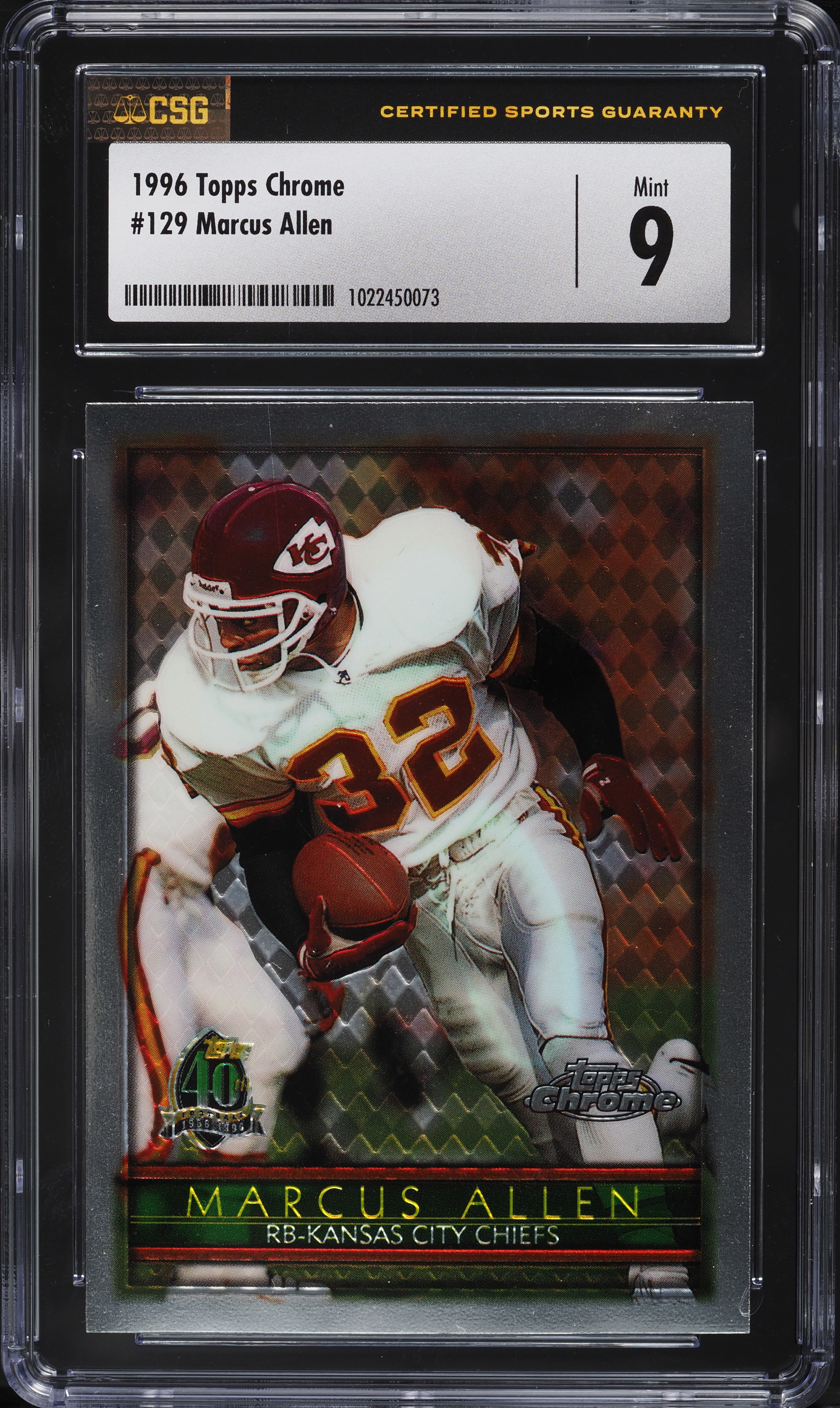 1996 Topps Chrome Marcus Allen #129 CSG 9 MINT