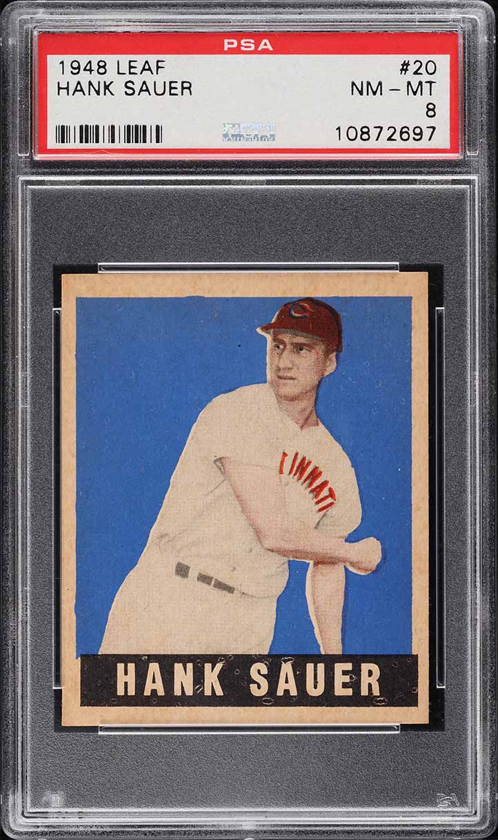 1948 Leaf Hank Sauer SP ROOKIE #20 PSA 8 NM-MT