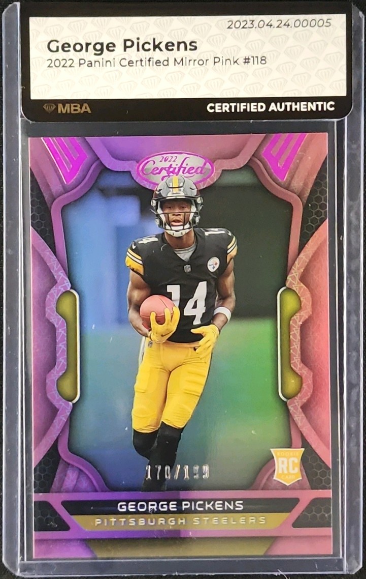 2022 Panini Certified Mirror Pink George Pickens ROOKIE /199 #118 MBA AUTH