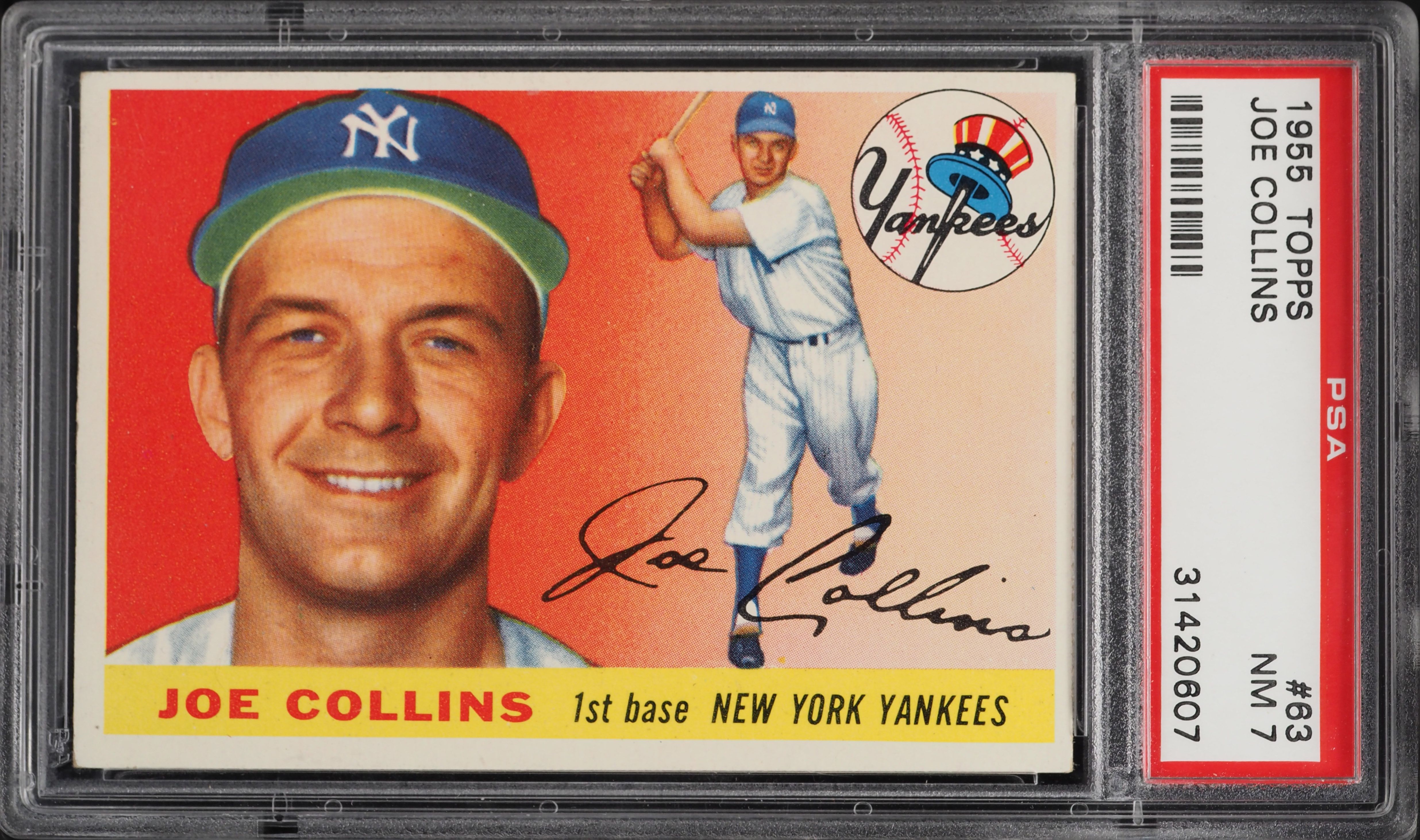 1955 Topps Joe Collins #63 PSA 7 NRMT